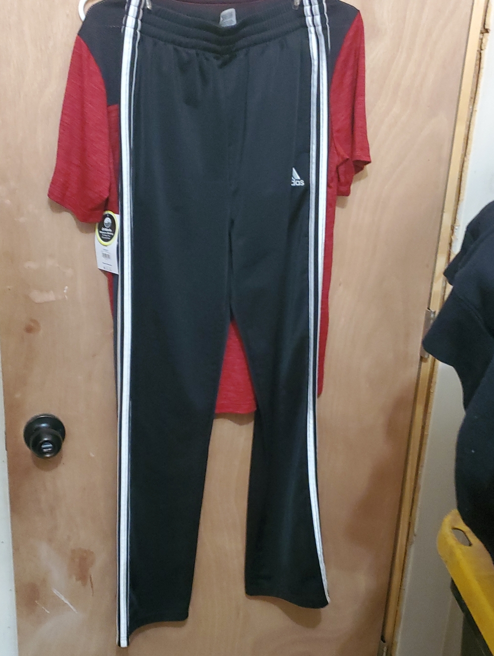 adidas Black Joggers with White Side Stripes